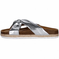 PAEZ klapki damskie Sandal Knot 37 srebrne. Szare klapki damskie Paez, w paski, z bawełny, bez obcasa. Za 269,00 zł.