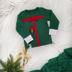 Bluzeczka Gift z muszką - zieleń. Żółte t-shirty chłopięce marki Pakamera, z aplikacjami. Za 69,00 zł.