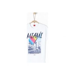 S.Oliver T-Shirt Chłopięcy M Biały. Białe t-shirty chłopięce z krótkim rękawem S.Oliver, z nadrukiem. Za 40,00 zł.