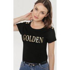 Czarny T-shirt Himephise. Czarne bluzki damskie Born2be, s, bez wzorów, bez kołnierzyka, bez rękawów. W wyprzedaży za 59,99 zł.