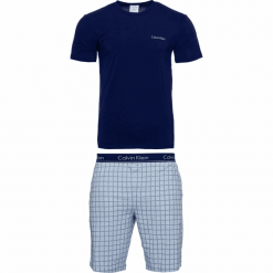 Calvin Klein męska piżama NM1536E S/S SHORT SET S niebieski. Niebieskie piżamy męskie s. Za 309,00 zł.