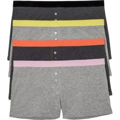 Bokserki damskie (4 pary) bonprix jasnoszary melanż - szary melanż kolorowy. Szare majtki damskie bonprix. Za 55,96 zł.