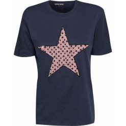 T-shirt MARKUS LUPFER FLOWER SEQUIN STAR Granatowy. Niebieskie t-shirty damskie marki Markus Lupfer, bez wzorów, z bawełny, retro, bez kołnierzyka. W wyprzedaży za 520,00 zł.