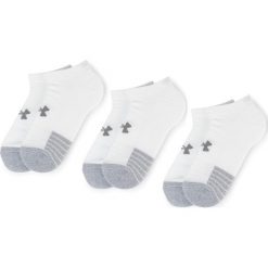 Zestaw 3 par niskich skarpet unisex UNDER ARMOUR - Heatgear No Show Sock 1346755-100 White. Białe skarpetki damskie Under Armour, bez wzorów, z elastanu. Za 49,00 zł.