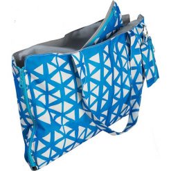 Shopper bag damskie: Torba wielofunkcyjna w kolorze niebiesko-białym – 50 x 30 cm