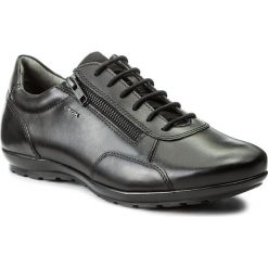 Półbuty GEOX - U Symbol A U74A5A 00043 C9999 Black. Czarne półbuty męskie Geox, na co dzień, bez wzorów, ze skóry, bez zapięcia. W wyprzedaży za 269,00 zł.