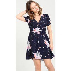 Sukienki: Second Script Petite RUCHED SLEEVE TEA DRESS Sukienka letnia navy