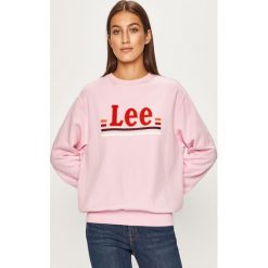 Lee - Bluza. Różowe bluzy damskie Lee, s, z nadrukiem, z bawełny, bez rękawów, bez kaptura. Za 239,90 zł.