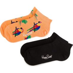 Zestaw 2 par niskich skarpet unisex HAPPY SOCKS - PRO02-2700 Czarny Pomarańczowy. Pomarańczowe skarpetki damskie z elastanu. Za 54,90 zł.