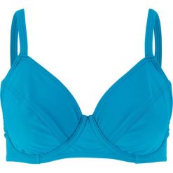 Biustonosz bikini na fiszbinach bonprix niebieskozielony. Niebieskie stroje kąpielowe damskie bonprix, bez wzorów. Za 34,99 zł.