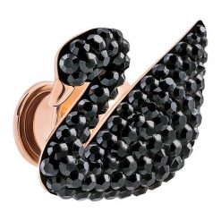 Swarovski - Broszka Iconic Swan. Czarne broszki damskie Swarovski, z kryształem, ze stali. Za 249,90 zł.