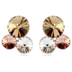 Kolczyki damskie: Pozłacane kolczyki-wkrętki z kryształkami Swarovski