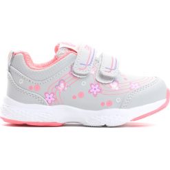 Szare Buty Sportowe Singsong. Szare buciki niemowlęce chłopięce Born2be, z okrągłym noskiem, na obcasie, na rzepy. Za 59,99 zł.