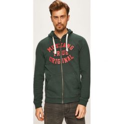Mustang - Bluza. Zielone bluzy męskie Mustang, s, z nadrukiem, z bawełny, z kapturem, bez rękawów, z kapturem. Za 269,90 zł.