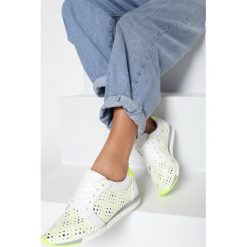Biało-Limonkowe Buty Sportowe Ianatheis. Białe buty sportowe damskie Born2be, bez wzorów, sportowe. Za 129,99 zł.