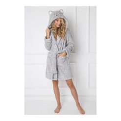 Szlafrok Sweet Bear. Szare szlafroki damskie Aruelle, s, bez wzorów, bez rękawów, z kapturem. Za 166,90 zł.