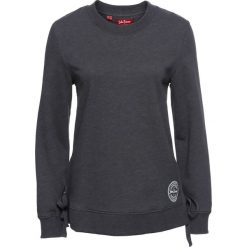 Bluza ze sznurowaniem bonprix antracytowy melanż. Szare bluzy damskie bonprix, melanż. Za 32,99 zł.