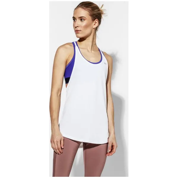 Under Armour Top Hg 2-In-1 Tan , biały, rozmiar S. Białe topy damskie Under Armour, s, bez wzorów, z elastanu, bez rękawów, do biegania. W wyprzedaży za 89,99 zł.