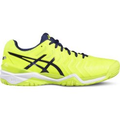 Asics Gel-Resolution 7 E701Y-0749. Żółte buty sportowe męskie Asics, z materiału, bez zapięcia, tenisowe. W wyprzedaży za 349,99 zł.