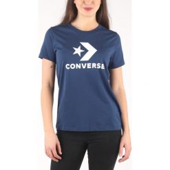 Converse Star Chevron Core Koszulka Niebieski. Niebieskie koszulki damskie Converse, l, z nadrukiem, z bawełny, retro, bez kołnierzyka, z krótkim rękawem. Za 102,95 zł.