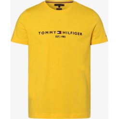 Tommy Hilfiger - T-shirt męski, żółty. Żółte t-shirty męskie TOMMY HILFIGER, s, z napisami, z bawełny, bez kołnierzyka. Za 179,95 zł.