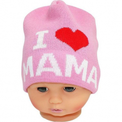 Czapka niemowlęca z napisem mama CZ 161E. Różowe czapeczki niemowlęce Proman, z napisami. Za 30,75 zł.