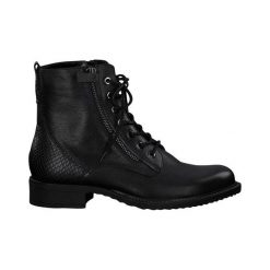Tamaris Buty Czarny female czarny 41. Czarne botki damskie Tamaris, ze skóry, bez obcasa, na sznurówki. Za 399,00 zł.