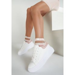 Biało-Różowe Sneakersy Amiee. Białe sneakersy damskie Renee. Za 89,99 zł.