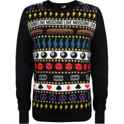 Love Moschino Sweter. Swetry męskie Love Moschino, bez wzorów, z dzianiny, z okrągłym kołnierzem, bez kaptura. Za 489,00 zł.