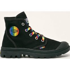 Palladium - Trampki. Czarne trampki i tenisówki damskie Palladium, bez wzorów, z materiału, na sznurówki. Za 419,90 zł.