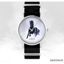 Zegarek - Czarny koń - czarny, nato, unisex. Czarne zegarki męskie Pakamera. Za 129,00 zł.