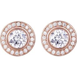 Pozłacane kolczyki-wkrętki z kryształkami Swarovski. Żółte kolczyki damskie Park Avenue, z kryształem, złote. W wyprzedaży za 39,95 zł.