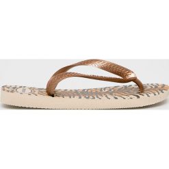 Havaianas - Japonki. Brązowe klapki damskie Havaianas, bez wzorów, z gumy, bez obcasa, na obcasie. W wyprzedaży za 49,90 zł.