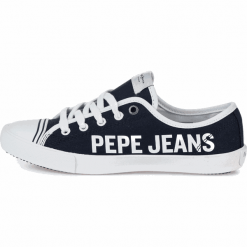 Pepe Jeans tenisówki damskie Gegy Branding PLS30954, 41 ciemnoniebieskie. Niebieskie trampki i tenisówki damskie Pepe Jeans, bez wzorów, z jeansu, bez zapięcia. Za 219,00 zł.