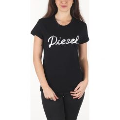 Diesel T-Sully-Foil Koszulka Czarny. Czarne koszulki damskie Diesel, xs, z nadrukiem, z bawełny, bez kołnierzyka. Za 188,95 zł.
