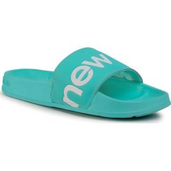 Klapki NEW BALANCE - SWF200T1 Niebieski. Niebieskie klapki damskie New Balance, bez wzorów, ze skóry ekologicznej, bez obcasa. W wyprzedaży za 99,00 zł.