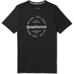 SMARTWOOL koszulka sportowa męska M Merino Sport 150 Go Far Feel Good Tee Black XL. Czarne koszulki męskie termoaktywne Smartwool, xl, bez wzorów, z wełny, bez kołnierzyka, z krótkim rękawem, krótkie, outdoorowe. Za 239,00 zł.