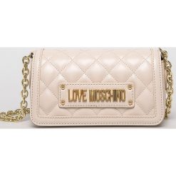 Love Moschino - Torebka. Brązowe torebki klasyczne damskie Love Moschino, w paski, ze skóry ekologicznej, eleganckie, na ramię, małe, bez dodatków. W wyprzedaży za 539,90 zł.