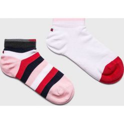 Tommy Hilfiger - Skarpetki dziecięce (2-pack). Różowe skarpetki dziewczęce TOMMY HILFIGER, bez wzorów, z bawełny. W wyprzedaży za 29,90 zł.