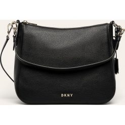 Dkny - Torebka skórzana. Czarne listonoszki damskie DKNY, w paski, ze skóry, na ramię, bez dodatków. Za 1099,00 zł.