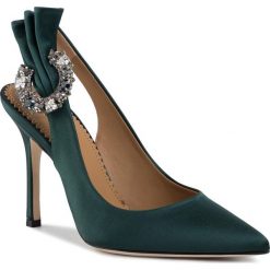 Szpilki TORY BURCH - Penelope 100MM Slingback Pump Satin 57591 Pine Tree 304. Zielone półbuty damskie Tory Burch, z aplikacjami, ze skóry, eleganckie, bez obcasa, na obcasie, bez zapięcia. Za 1699,00 zł.