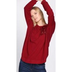 Bordowy Sweter Gentle. Czerwone bez kategorii Born2be, uniwersalny, z okrągłym kołnierzem. Za 59,99 zł.