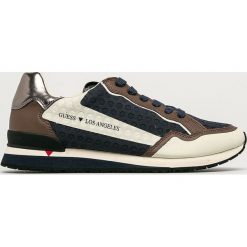 Guess Jeans - Buty. Niebieskie sneakersy męskie Guess Jeans, z okrągłym noskiem, na sznurówki. Za 479,90 zł.