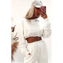 Bluza damska SEVELINA WHITE. Białe bluzy sportowe damskie IVET, bez wzorów, bez rękawów, bez kaptura. W wyprzedaży za 79,00 zł.