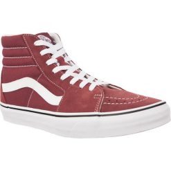 Czerwone Wygodne Trampki Vans SK8 HI Q9S. Czerwone trampki i tenisówki damskie Molly.pl, bez wzorów, z zamszu, bez zapięcia. Za 359,00 zł.