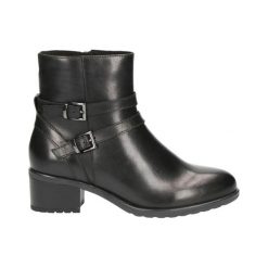 Caprice Botki Czarny female czarny 39. Czarne botki damskie Caprice, ze skóry, bez obcasa, na zamek. Za 399,00 zł.