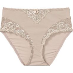 Figi maxi bonprix cielisty. Brązowe majtki damskie bonprix, bez wzorów, z koronki. Za 24,99 zł.