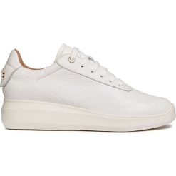 Geox - Buty skórzane. Białe buty sportowe damskie Geox, bez wzorów, ze skóry, sportowe. Za 539,90 zł.