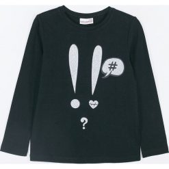 Coccodrillo - Longsleeve dziecięcy 104-158 cm. Czarne bluzki dziewczęce COCCODRILLO, z nadrukiem, z dzianiny, z okrągłym kołnierzem, z długim rękawem, długie, bez kaptura. Za 39,90 zł.