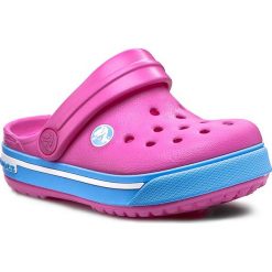 Klapki CROCS - Crocband II.5 Clog Kids 12837 Neon Magneta/Bluebell. Różowe sandały dziewczęce Crocs, z tworzywa sztucznego, bez zapięcia. Za 129,00 zł.